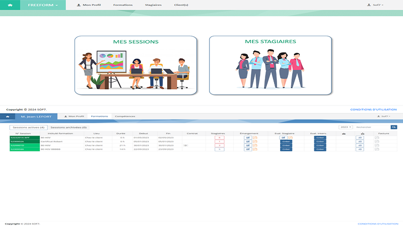 Interfaces clients SOF7